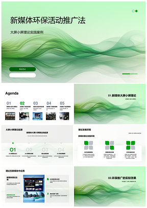 新媒体环保活动大屏小屏推广实践案例协调员PPT模板