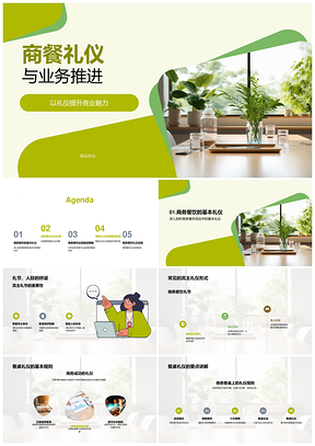 商务餐饮礼仪策略助推业务推进PPT模板