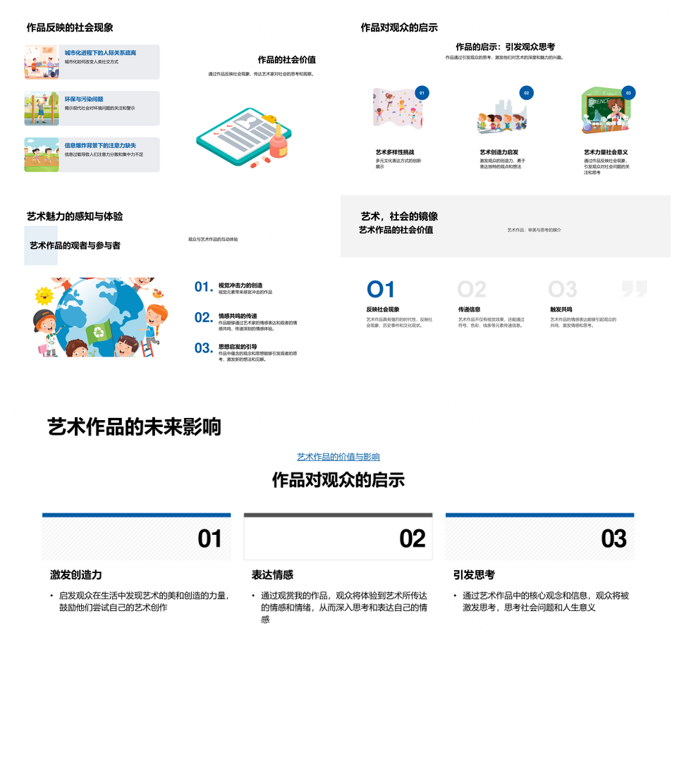 艺术毕业答辩作品创意理论趋势解析PPT模板