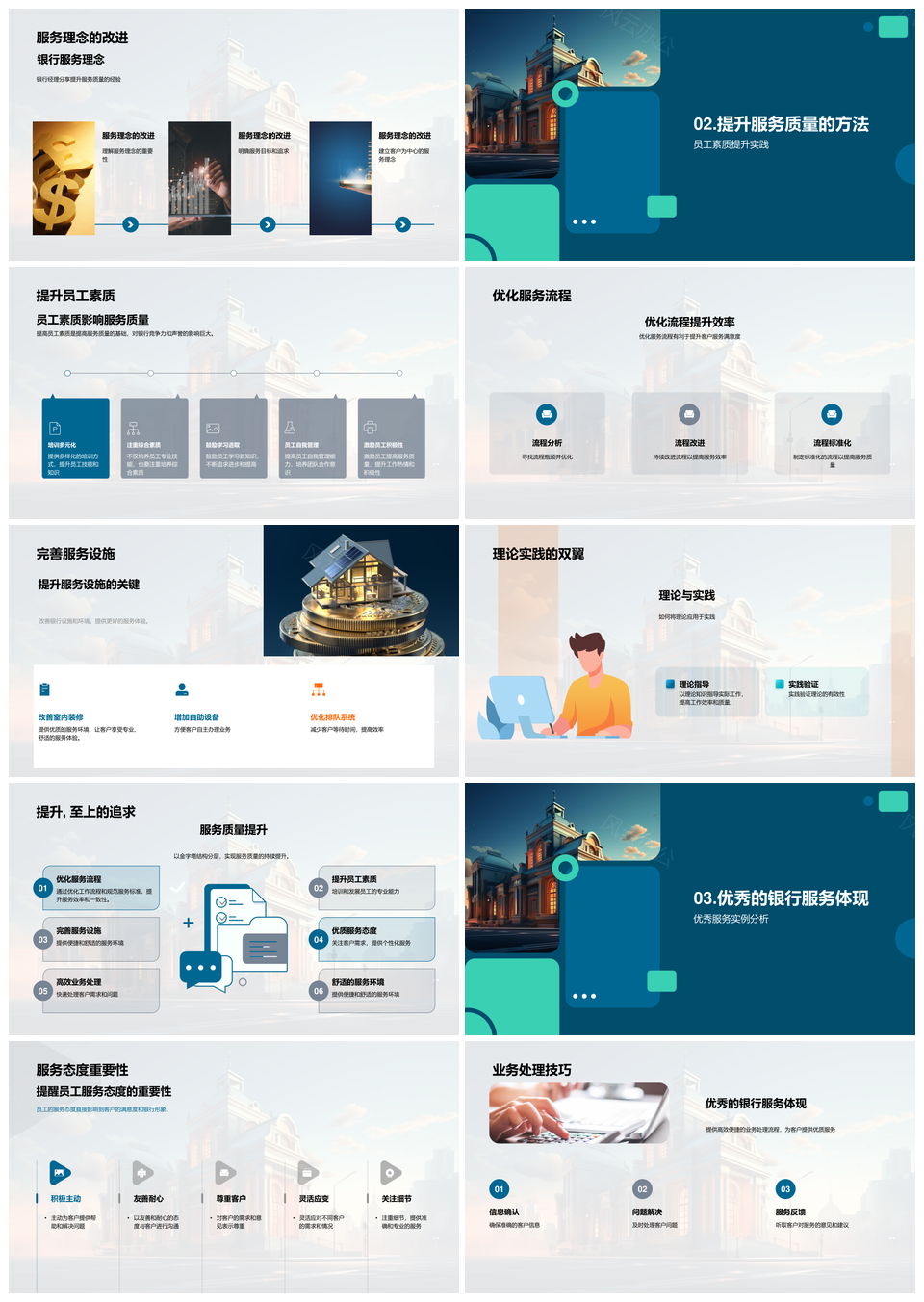 银行服务升级优化流程提升素质完善设施理论实践PPT模板