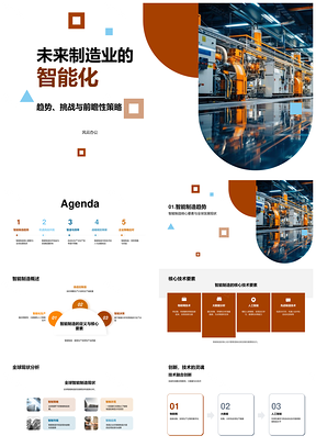 智能制造趋势挑战前瞻策略全球技术革新物联大数据产线PPT模板