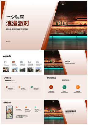 七夕酒吧派对浪漫音乐舞蹈饮品菜单优惠PPT模板