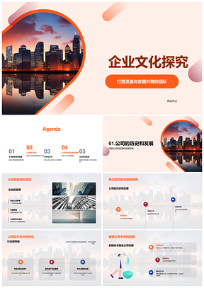 企业团队文化培训起源愿景核心行业影响PPT模板