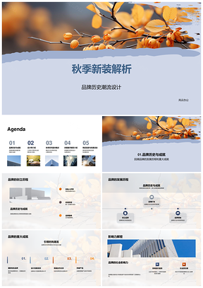 品牌历史潮流设计秋季系列新装解析PPT模板