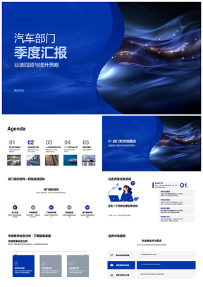 汽车部门季度业绩策略组织架构市场动态评估计划PPT模板