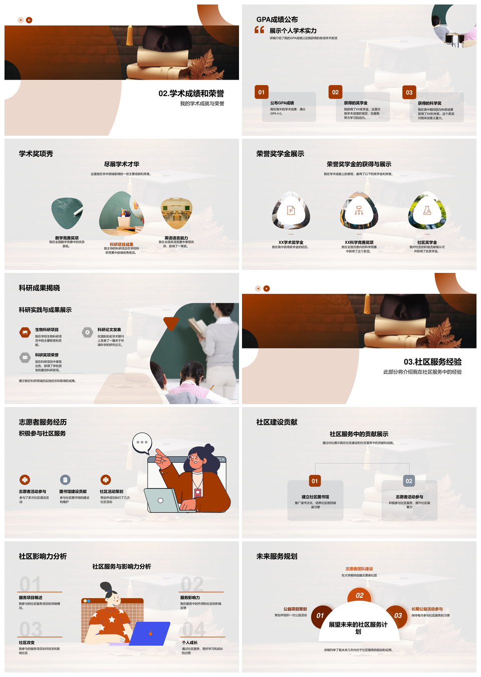 学业荣誉闪耀志愿履历启程未来PPT模板