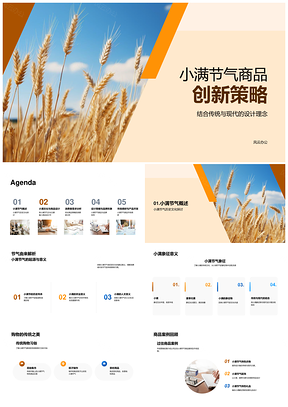 小满麦穗商品创新设计消费品牌营销策略PPT模板