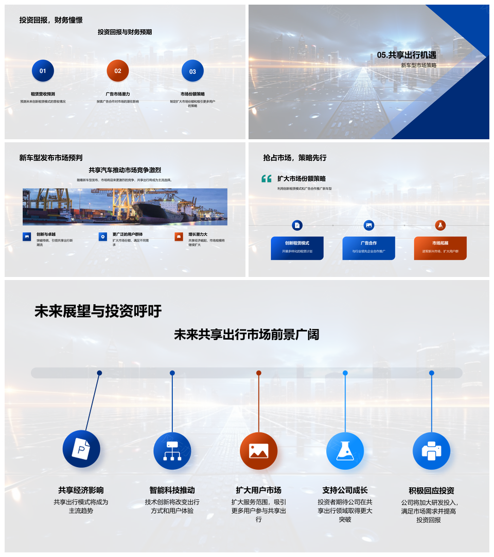 共享汽车创新领航出行模式新车型设计PPT模板