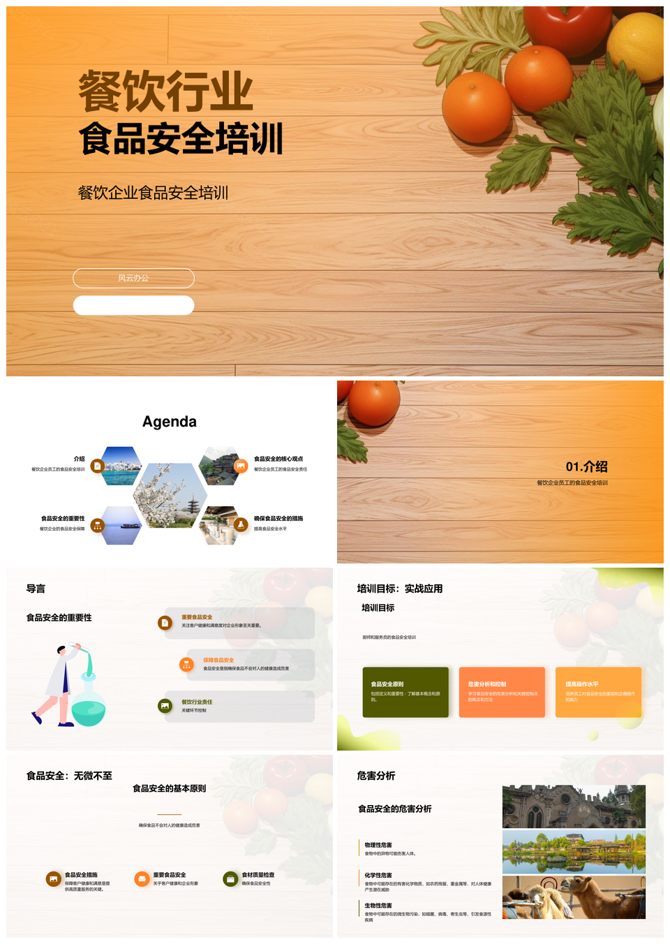 餐饮企业食品安全培训主管厨师服务员基础PPT模板