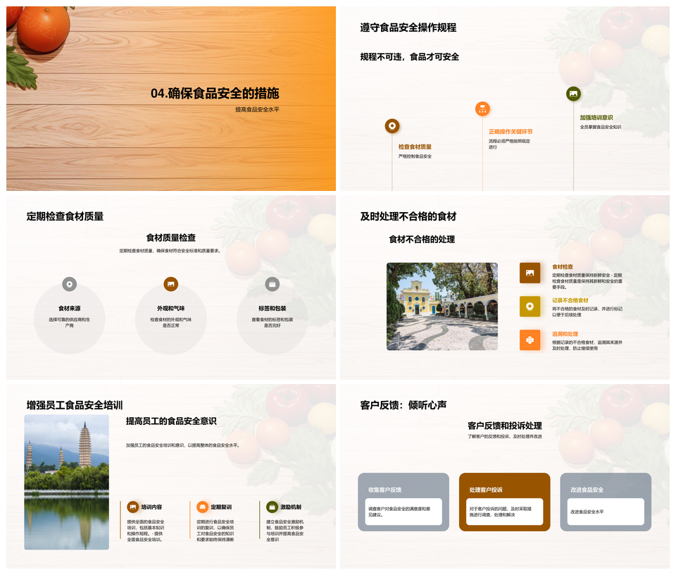 餐饮企业食品安全培训主管厨师服务员基础PPT模板