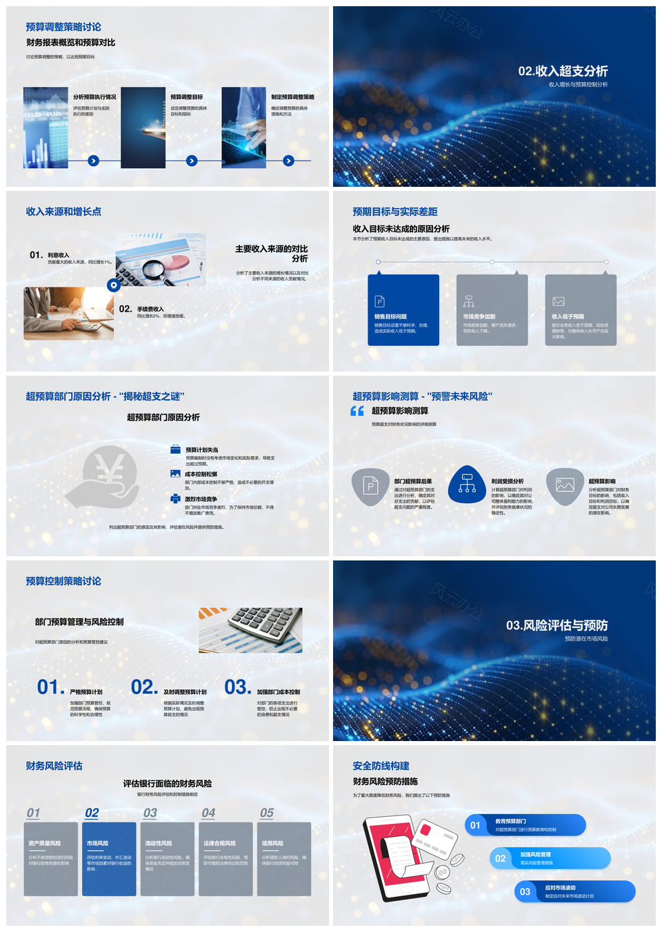 银行财务月报预算执行收益增长分析预期目标PPT模板