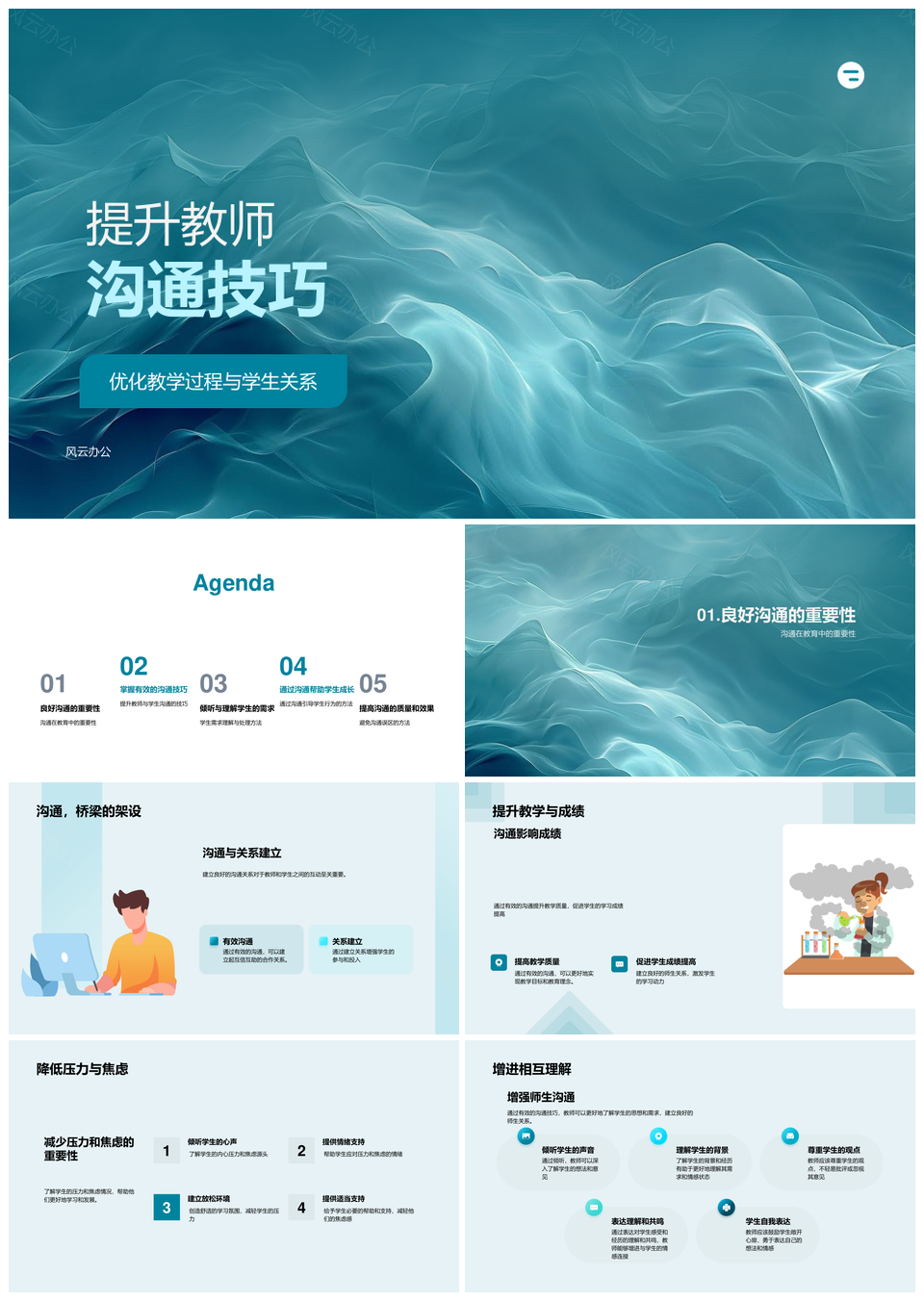 教师沟通技巧提效减压促成绩PPT模板