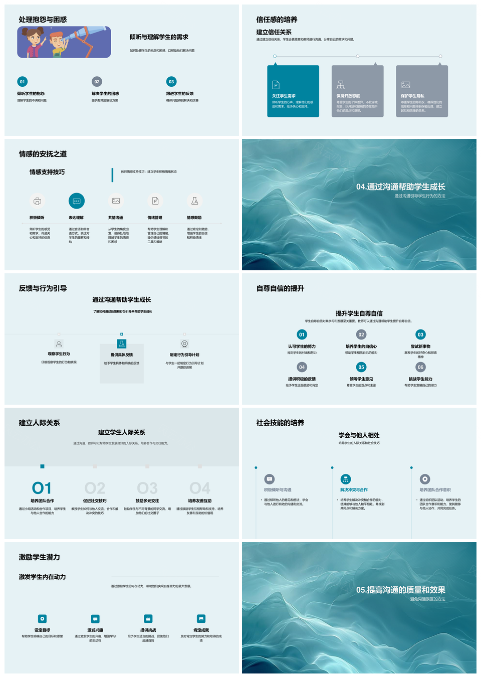 教师沟通技巧提效减压促成绩PPT模板