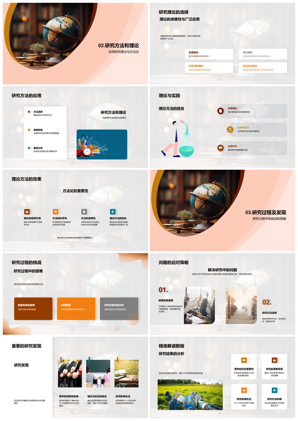 历史视野鉴往知来研究挑战与行动PPT模板