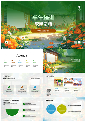 半年培训学员挑战目标达成案例成果总结PPT模板