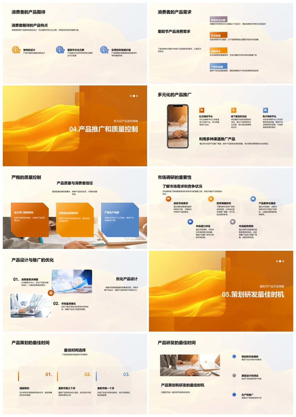 重阳节产品开发策略设计消费文化宣传PPT模板