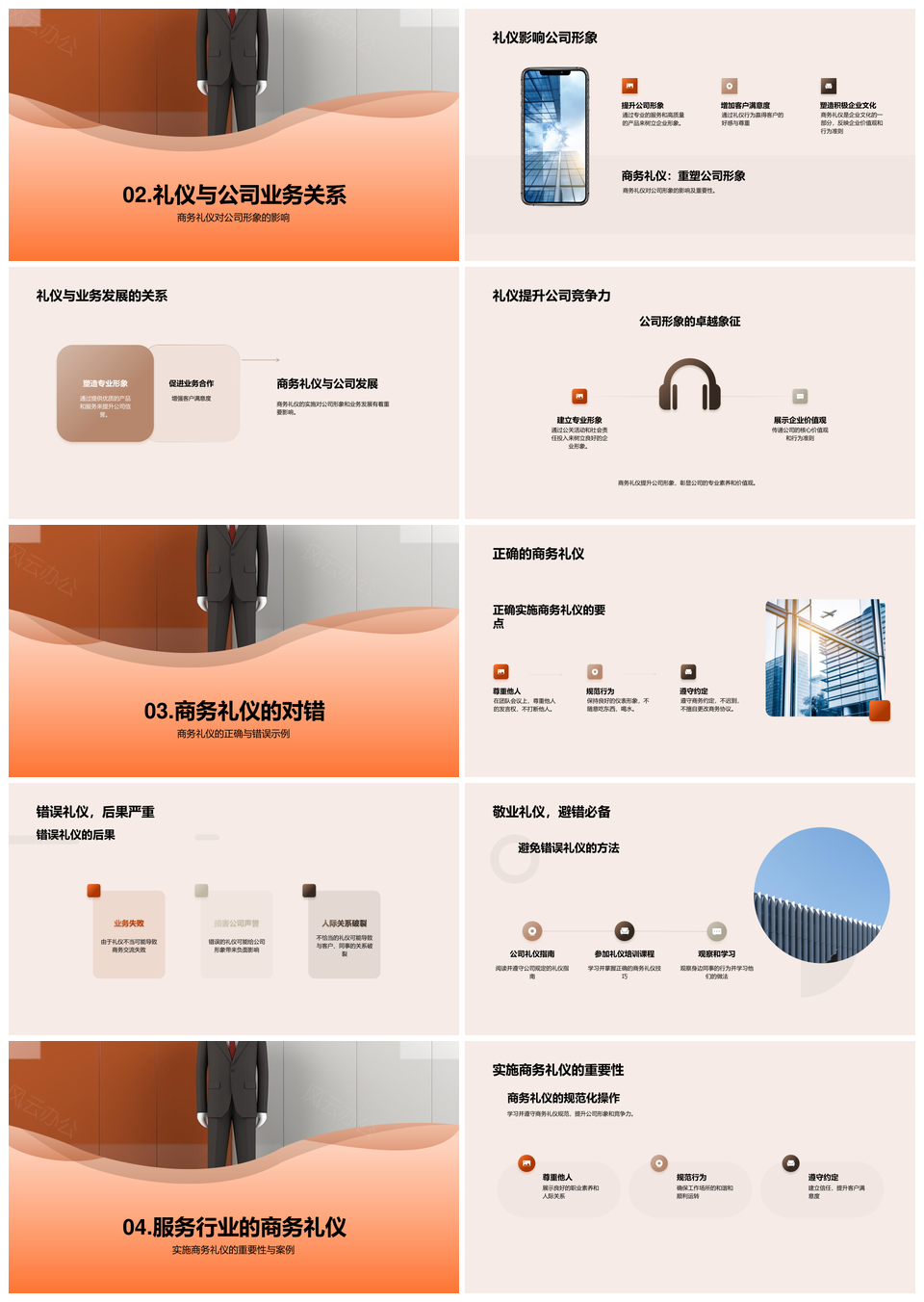 商务礼仪规范服务提升公司竞争力PPT模板