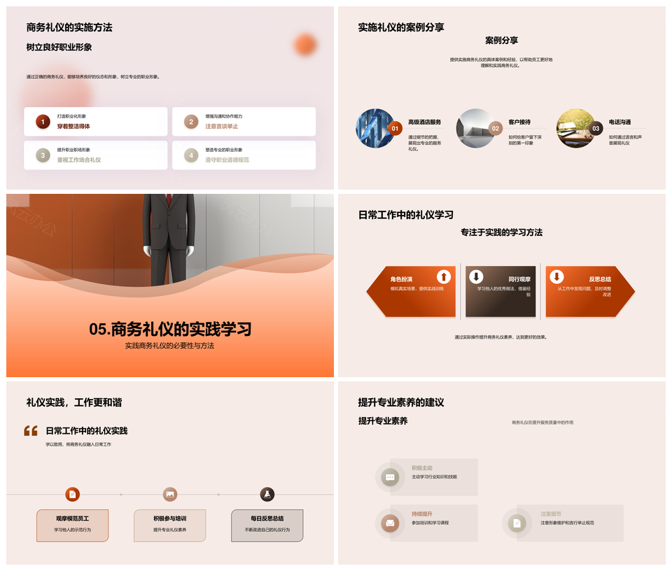 商务礼仪规范服务提升公司竞争力PPT模板
