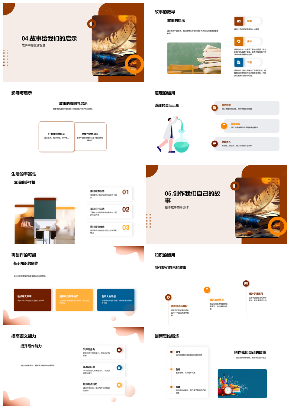 课文故事主题人物教学启示解析PPT模板
