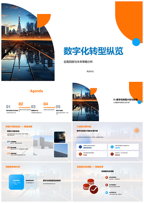 数字化转型全面回顾未来策略分析项目经理IT互联网运营业务影响实施概况PPT模板