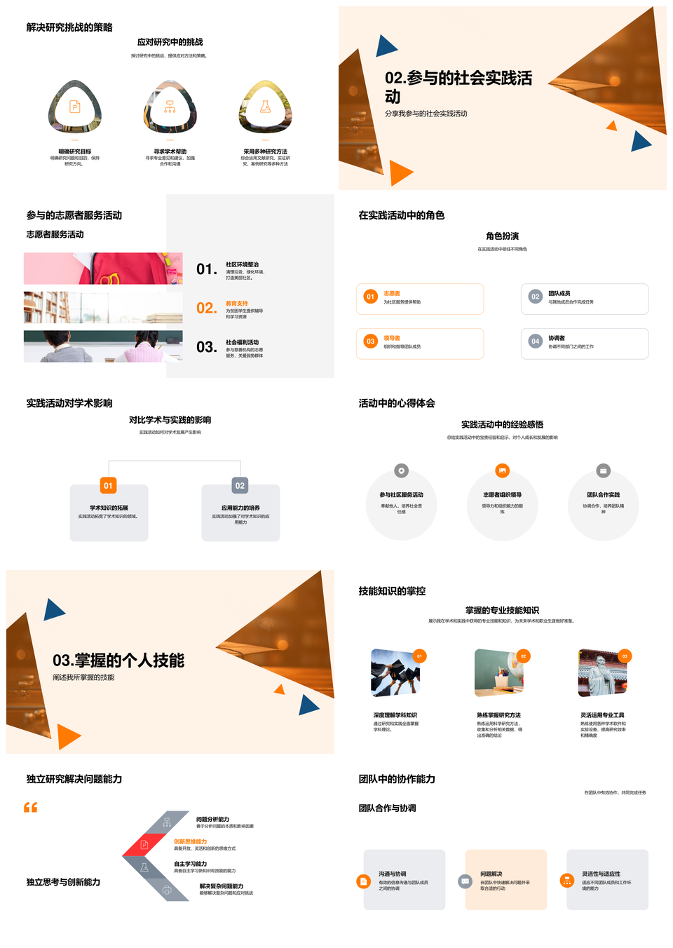 学士申请展学术成就研究实践规划PPT模板