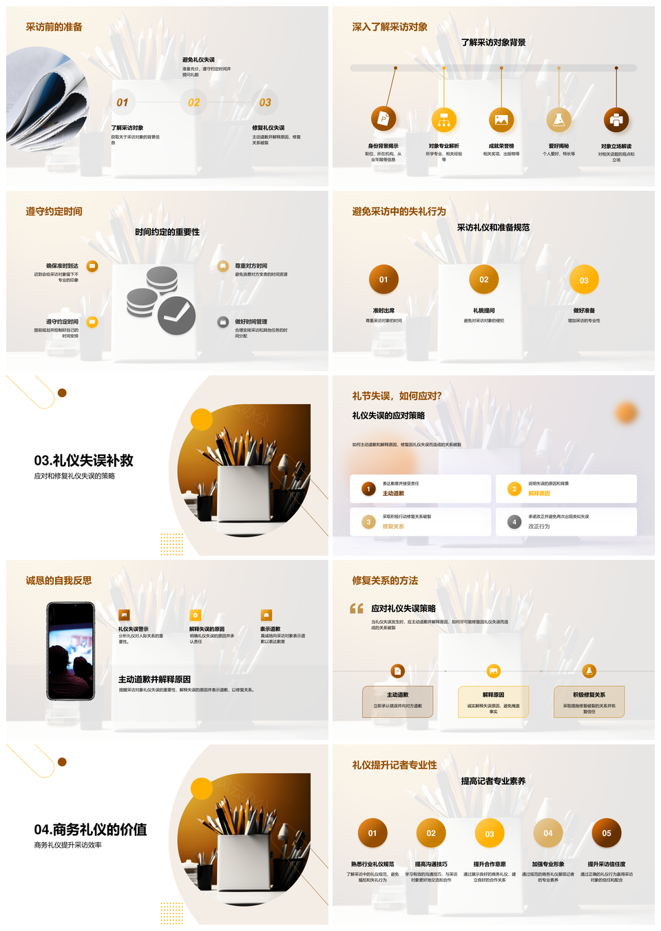 商务采访礼仪避误提效专业培训PPT模板
