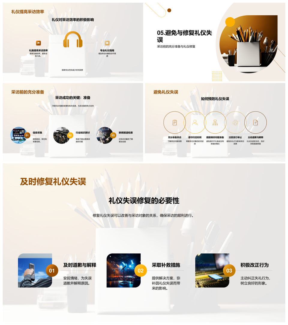 商务采访礼仪避误提效专业培训PPT模板