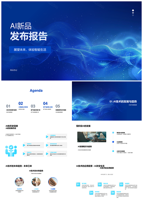 AI新品技术研发团队投入成果市场定位隐私场景PPT模板