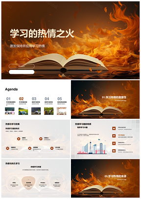 兴趣目标点燃学习热情之火PPT模板