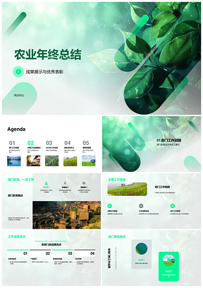 2025农林牧渔年终成果表彰部门职责优秀员工总结PPT模板
