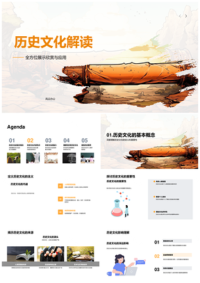 高三历史文化教学课件古代卷轴应用欣赏PPT模板