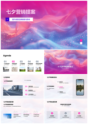 七夕家居促销主题活动限量销售PPT模板