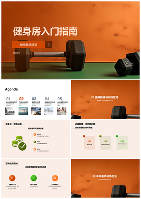 健身房器械使用与肌肉群训练入门指南PPT模板