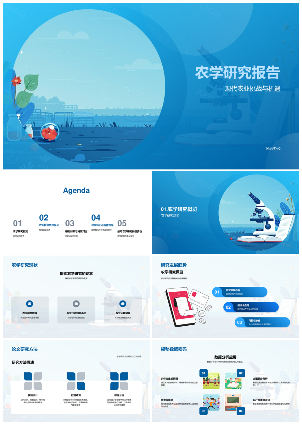 农学研究现状趋势与新技术创新报告PPT模板