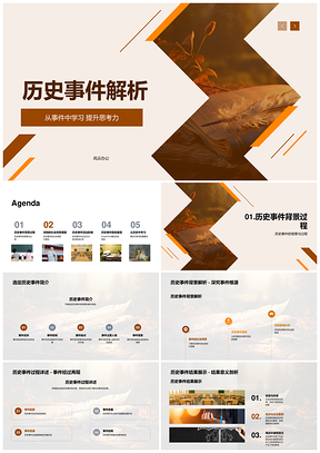 古老卷轴重现历史事件探因溯果思辨力PPT模板