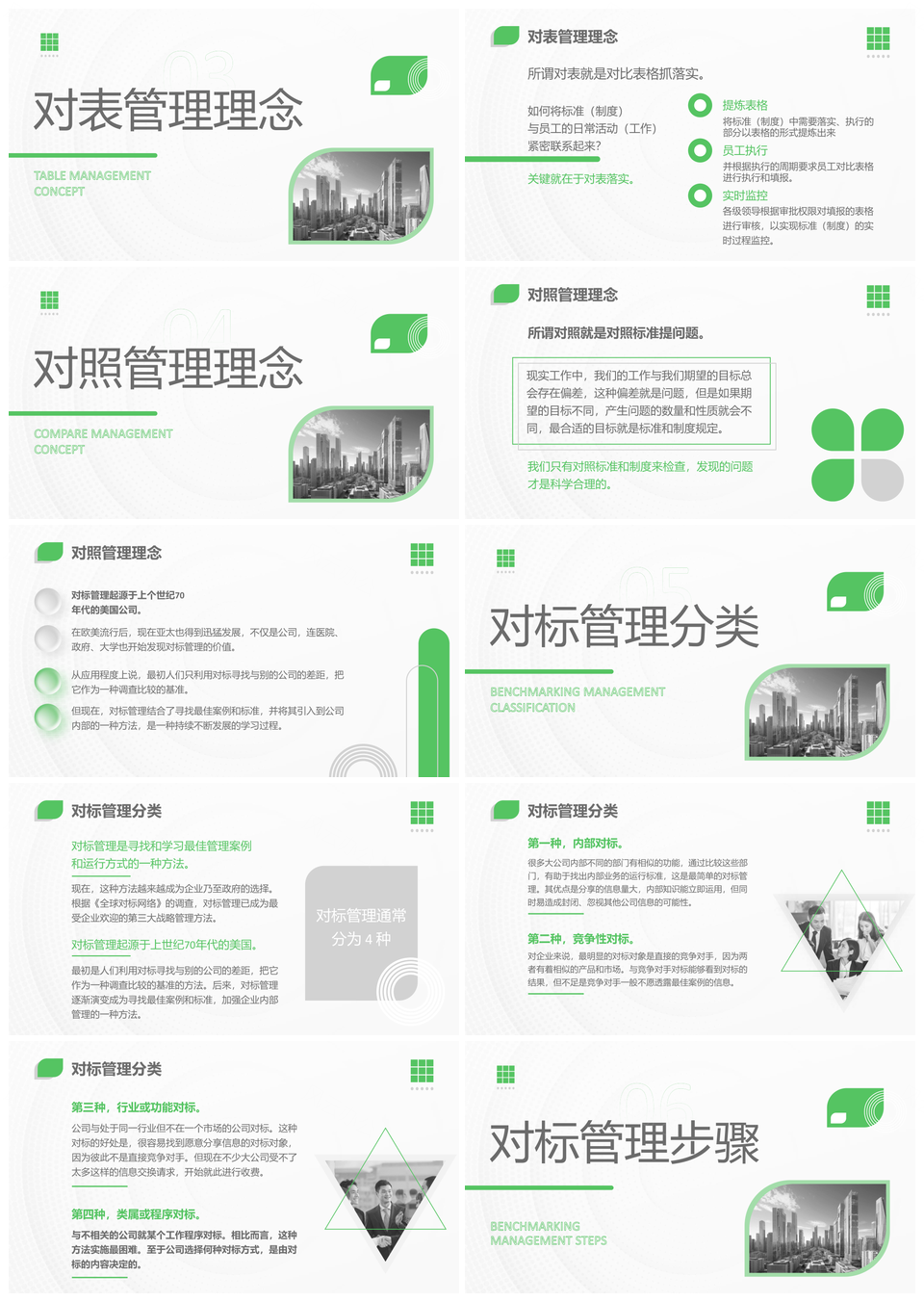 绿色灰色实拍简约商务对标管理培训会议PPT模板