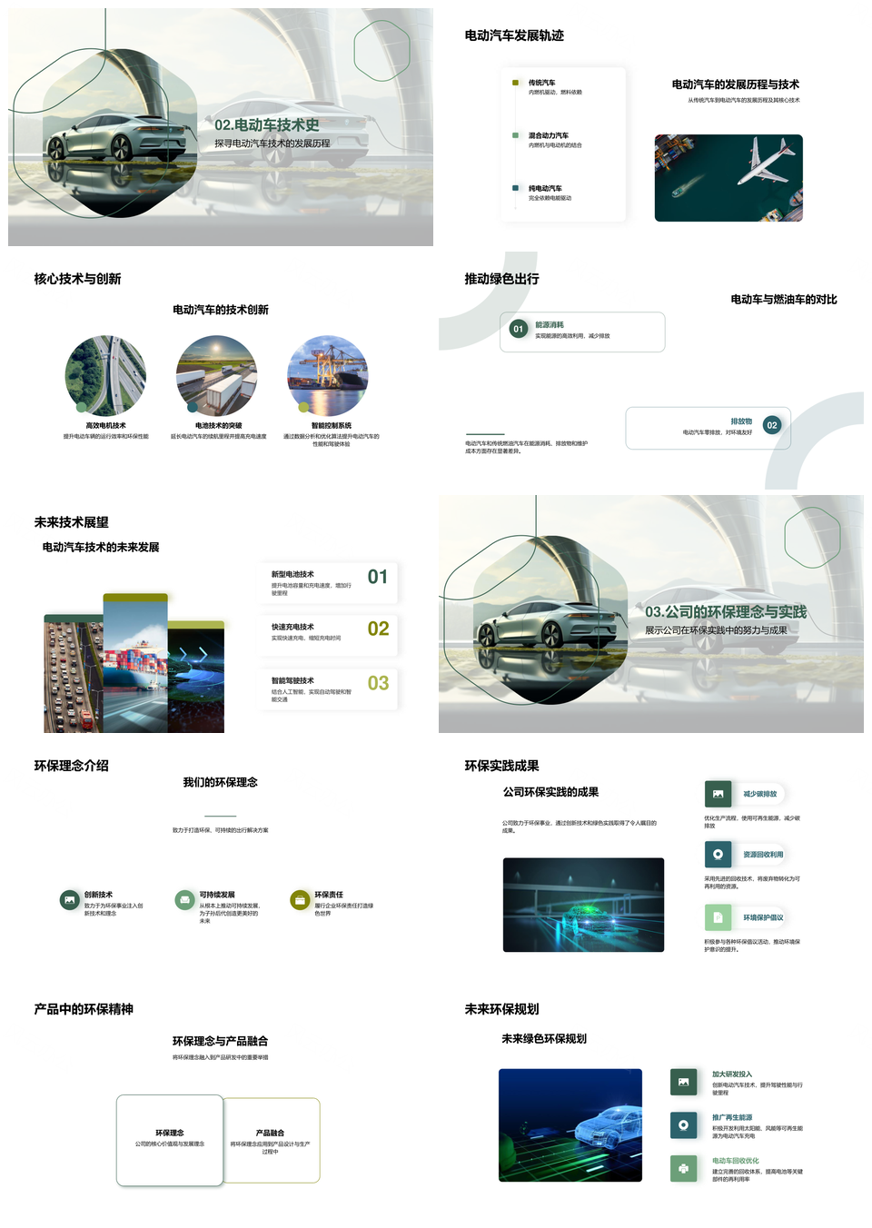 电动汽车技术驱动全球环保出行实践PPT模板