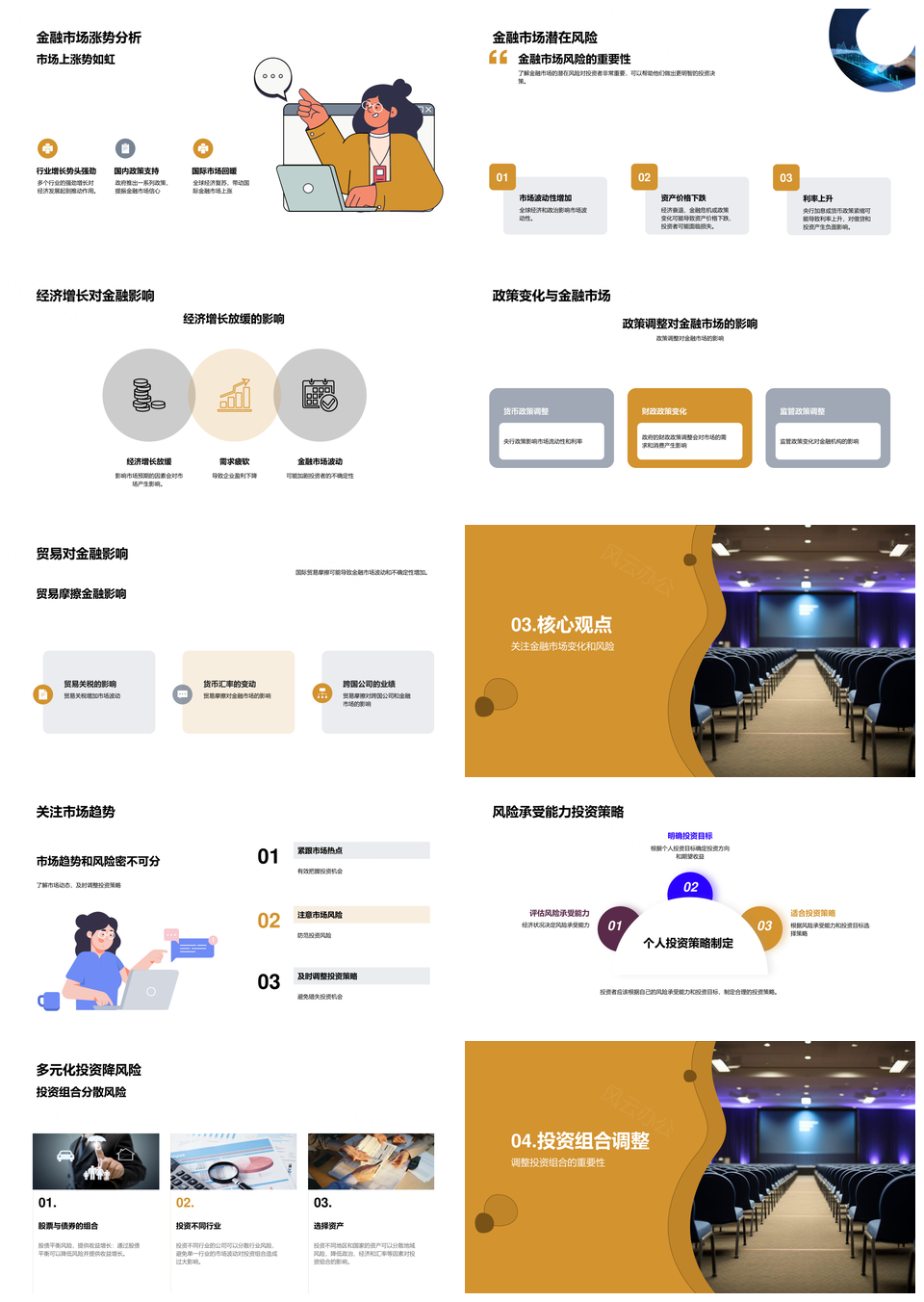 金融市场主要趋势分析预测与投资者会议PPT模板