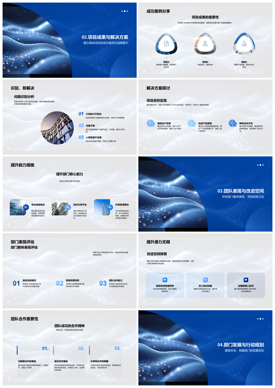 部门年中工作总结战略案例评估规划PPT模板