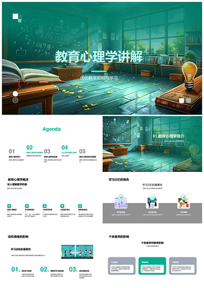 教育心理学理论策略与课程优化设计PPT模板