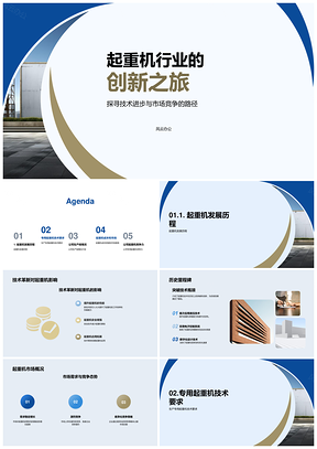 专用起重机技术革新与半年度安全发展总结PPT模板