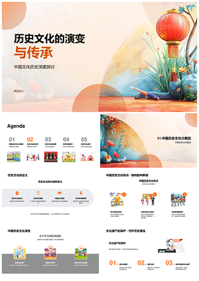 中国文化传承演变保护与现代发展PPT模板