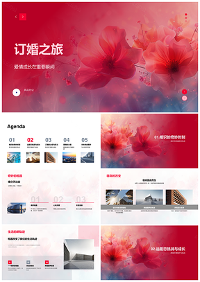 跨越国界远距爱情成长订婚之旅PPT模板