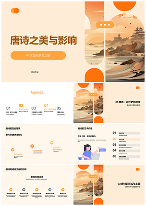 唐诗艺术中华文化历史人文语言影响PPT模板