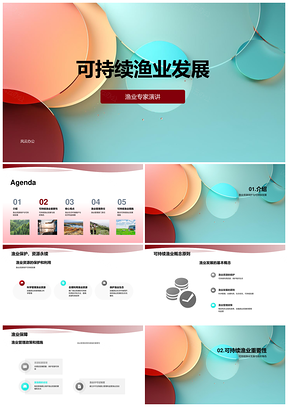 渔业可持续发展政府管理资源生态经济PPT模板