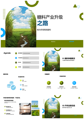 糖料种植升级农场管理业绩总结PPT模板