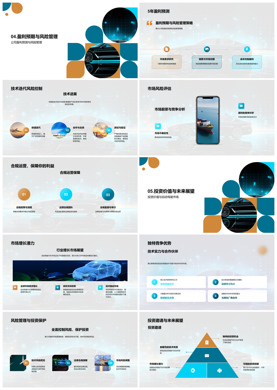 自动驾驶技术投资未来驾驶发展PPT模板