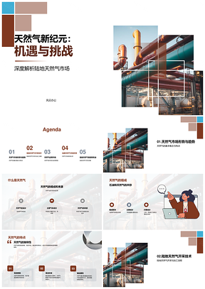 天然气陆地开采管道挑战机遇市场增长分析师培训PPT模板