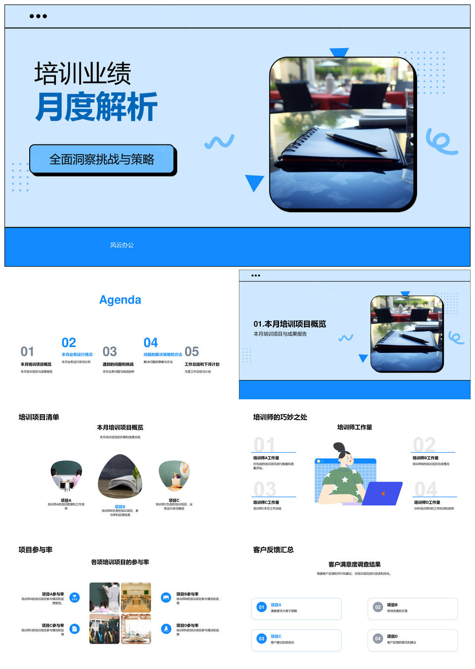 培训业绩月度解析项目业务挑战解决策略PPT模板