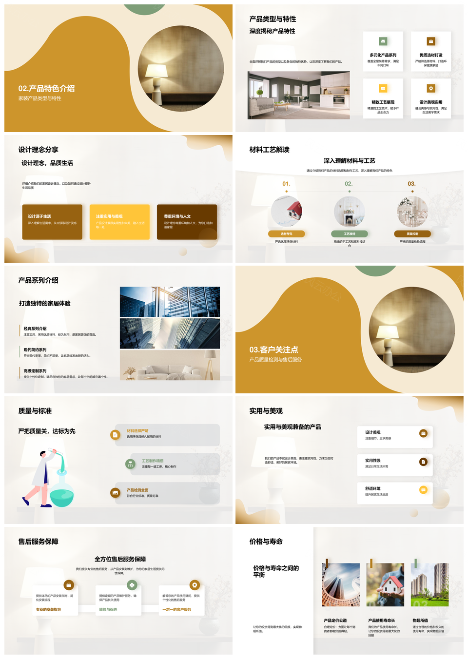 家居家装品质设计现代沙发展示质检服务价格PPT模板